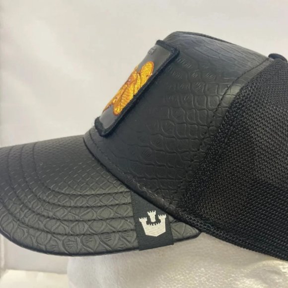 Goorin Animal Farm Trucker Baseball Snapback Hat Night Viper Python Snake Black